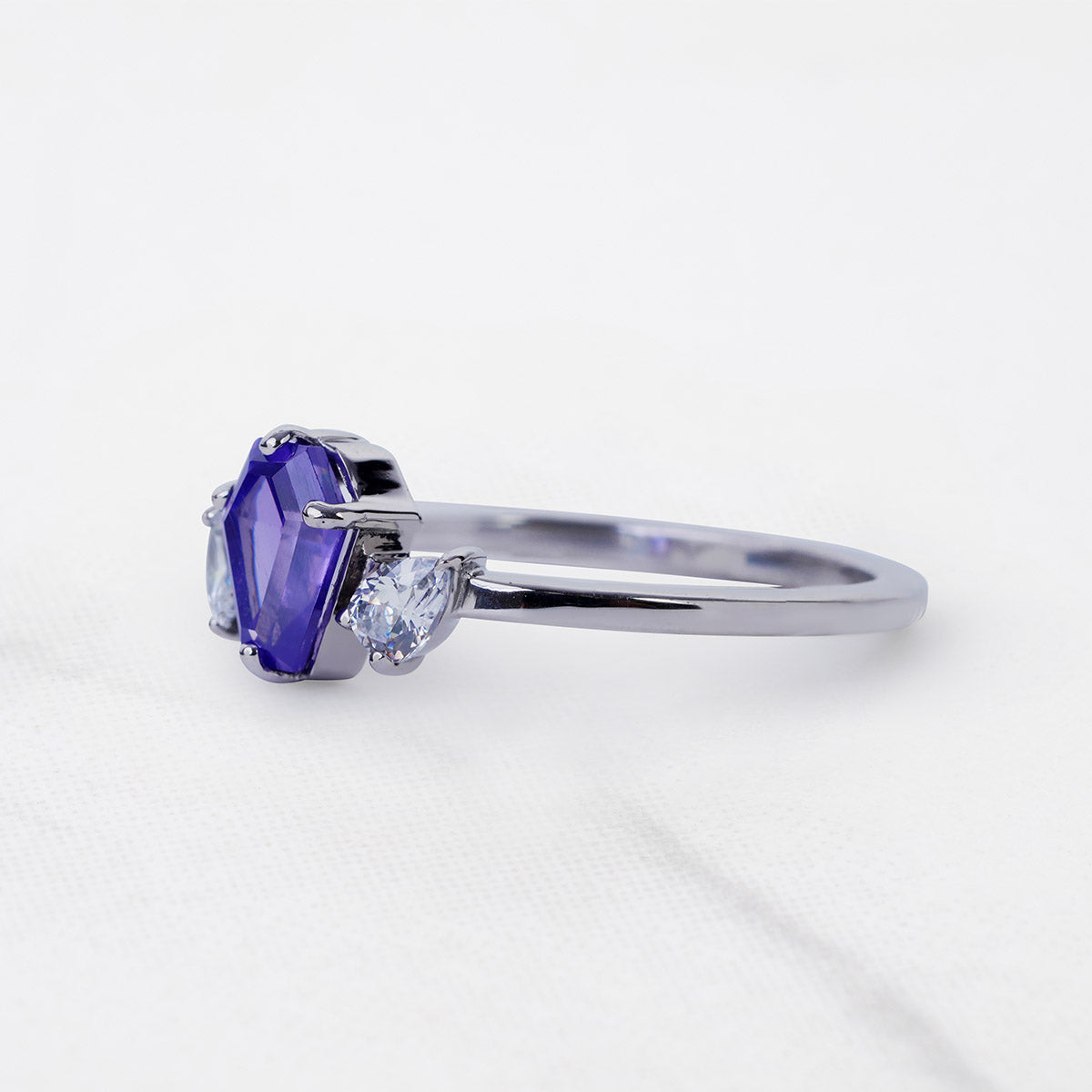 Coffin Amethyst Engagement Ring Till Death Gothic Wedding Rings