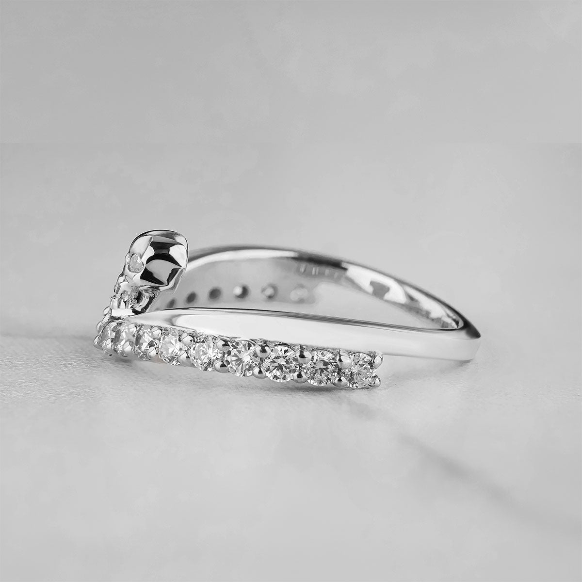 Moissanite Skull Promise Ring Sterling Silver Gothic Wedding Ring Halloween