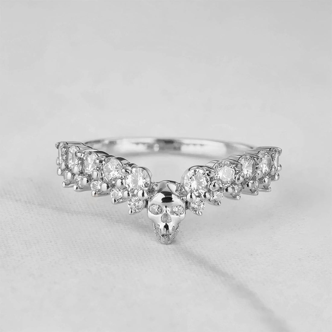 AAA CZ Skull Engagement Ring Enhancer