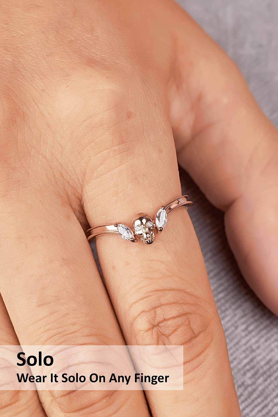 AAA CZ Skull Ring Enhancer for Engagement