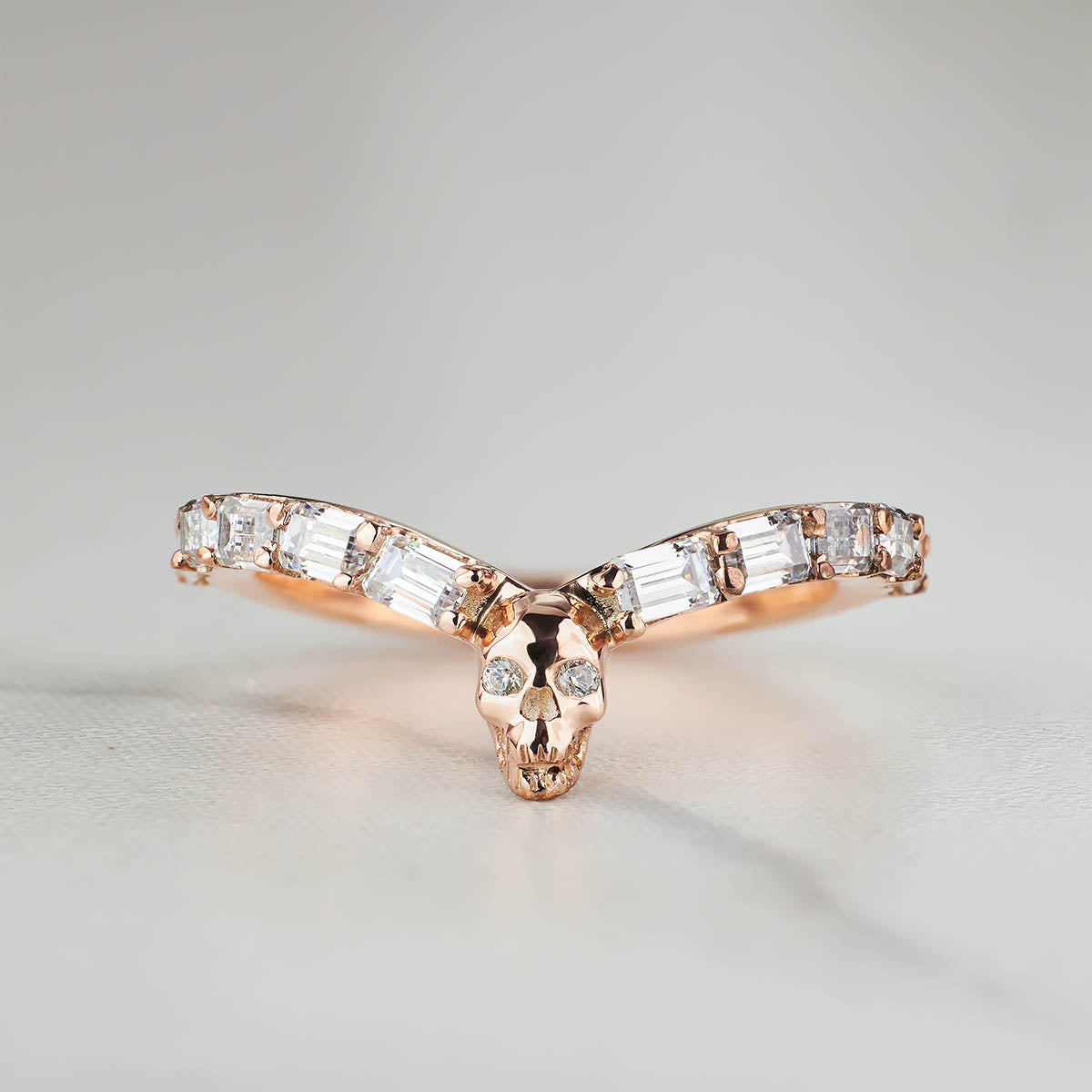 Moissanite Skull Enhancer Wedding Band For Women Gothic Engagement Ring