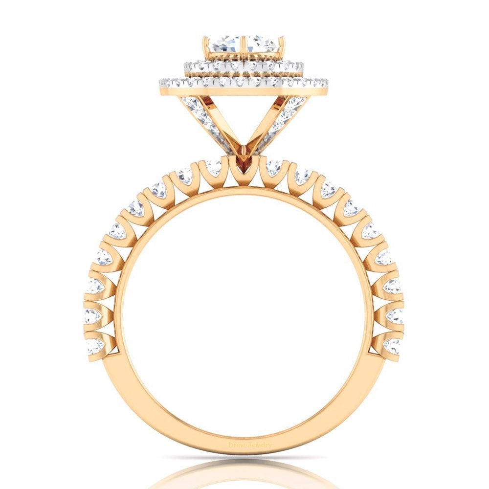 DOUBLE HALO DIAMOND ENGAGEMENT RING