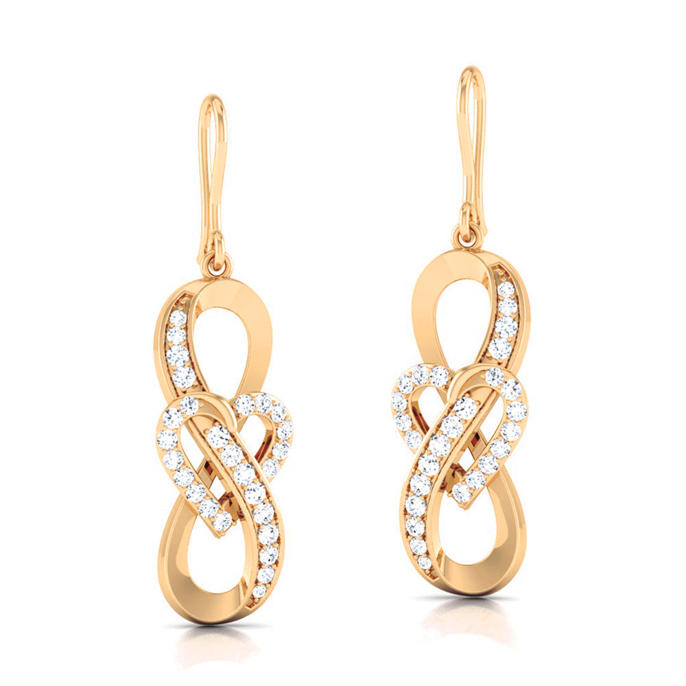 DIAMOND HEART INFINITY EARRINGS