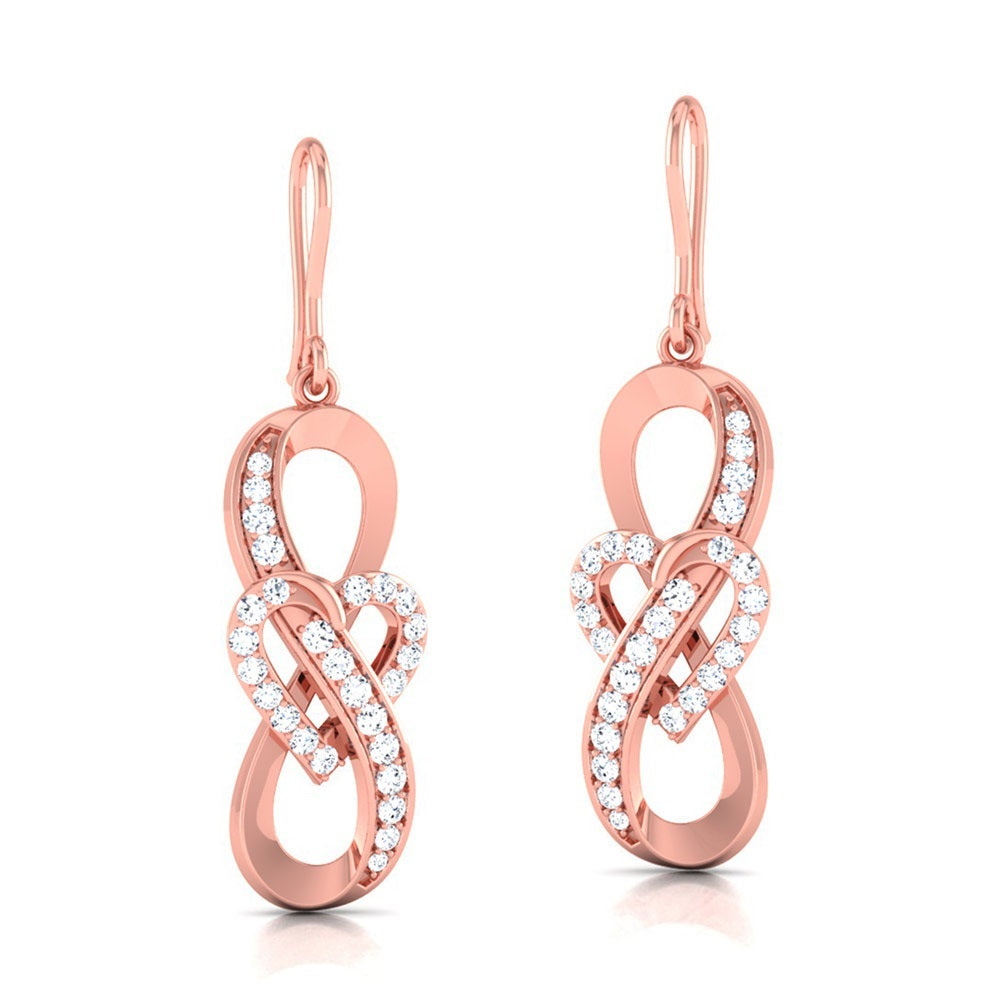 DIAMOND HEART INFINITY EARRINGS