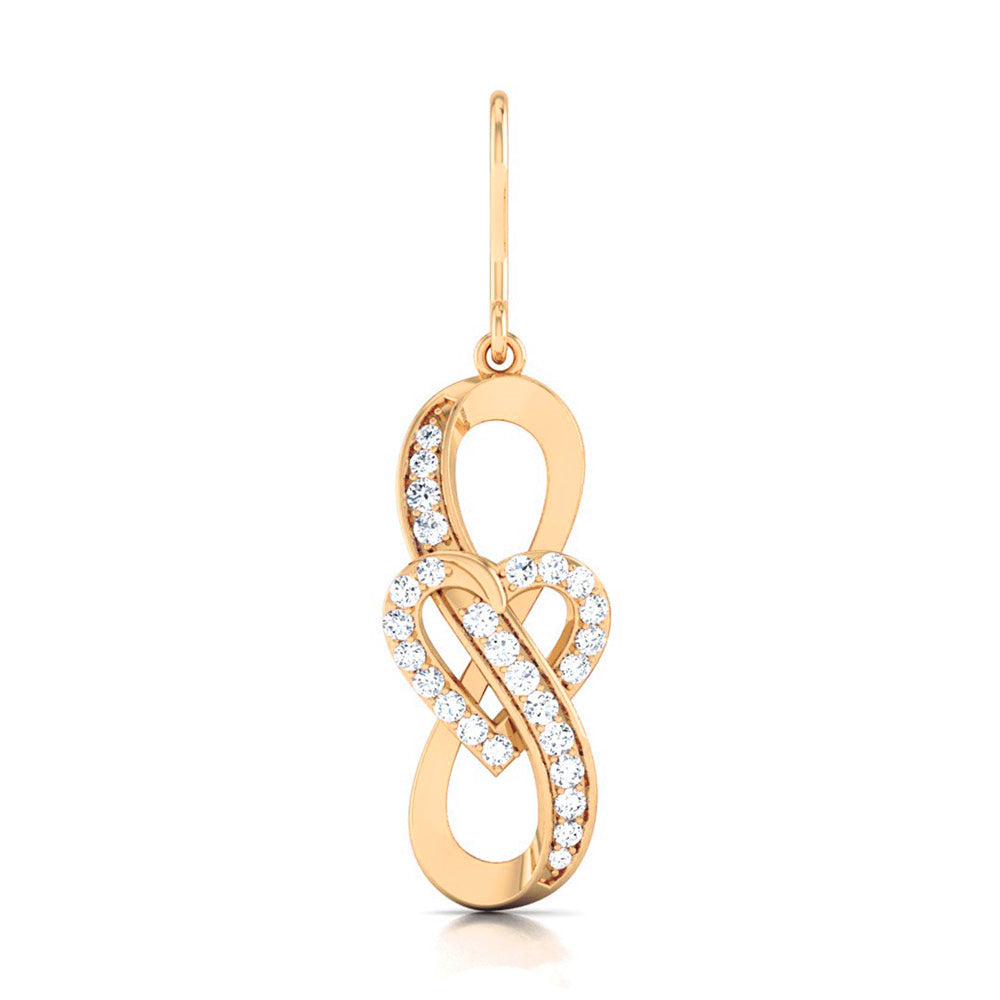 DIAMOND HEART INFINITY EARRINGS