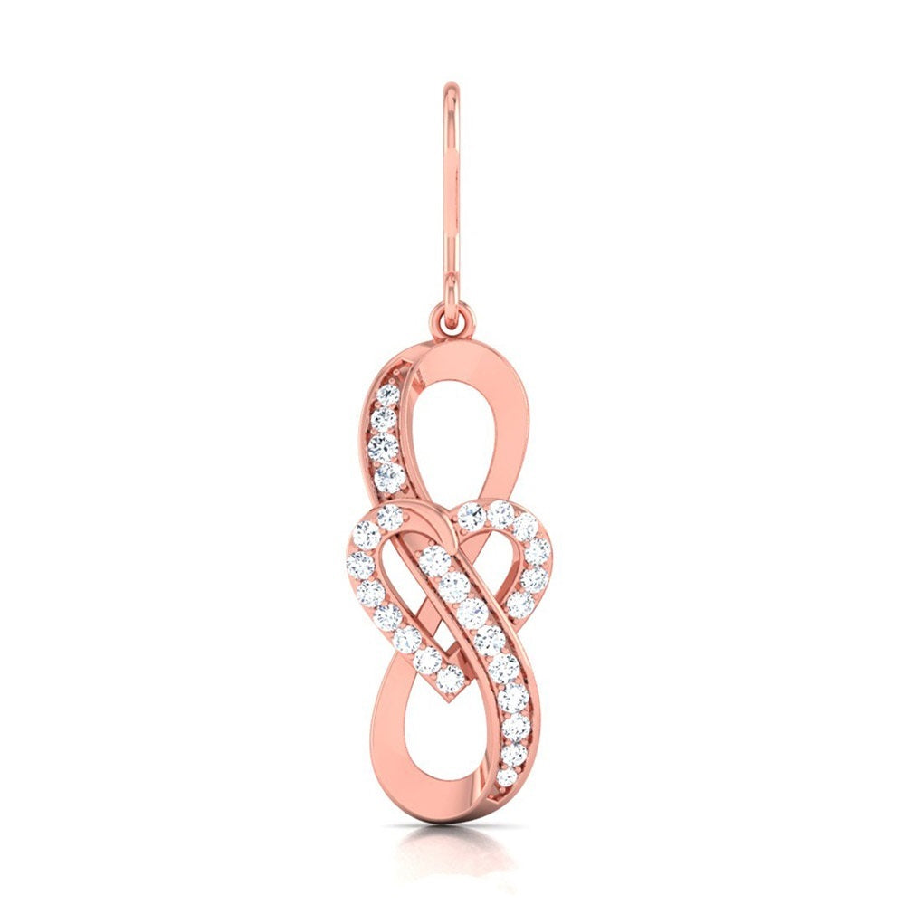 DIAMOND HEART INFINITY EARRINGS