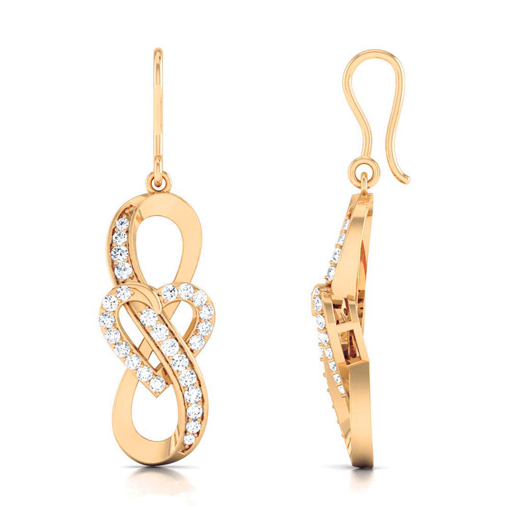 DIAMOND HEART INFINITY EARRINGS