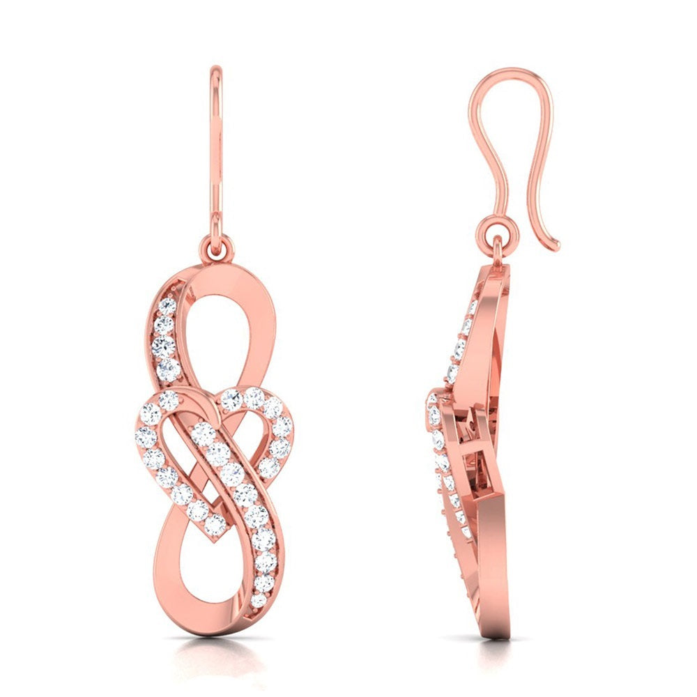 DIAMOND HEART INFINITY EARRINGS