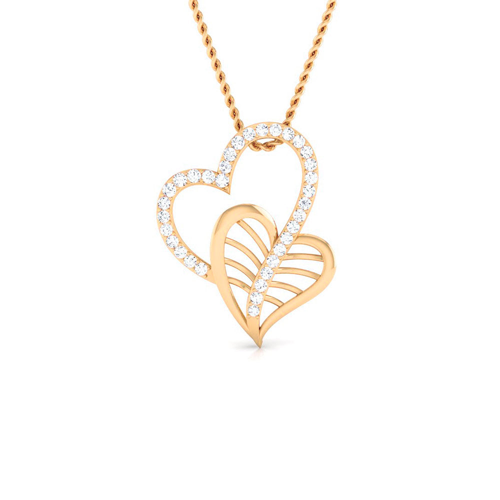 DIAMOND LEAF HEART PENDANT