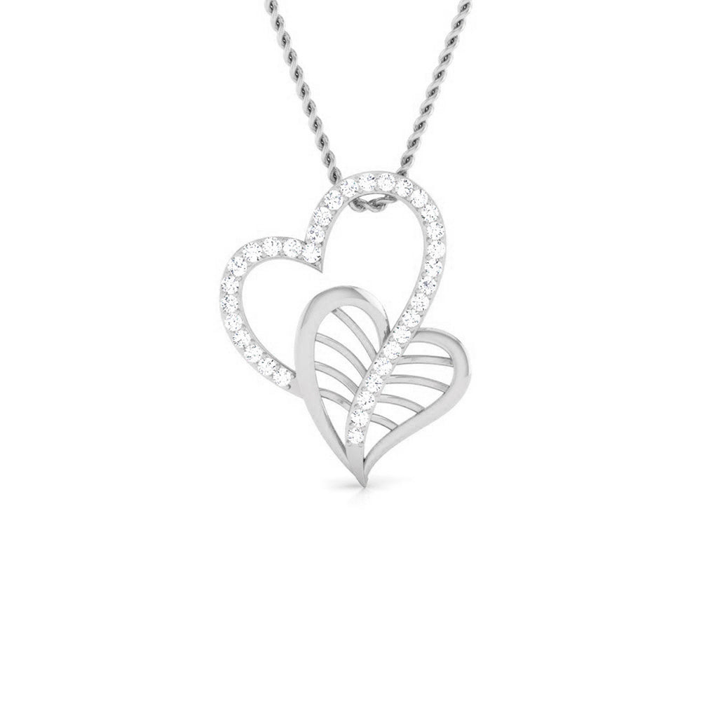 DIAMOND LEAF HEART PENDANT