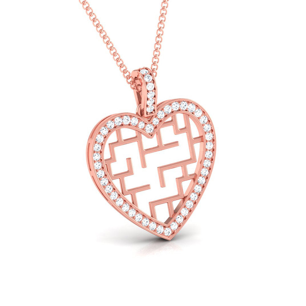 PUZZLE HEART PENDANT SILVER