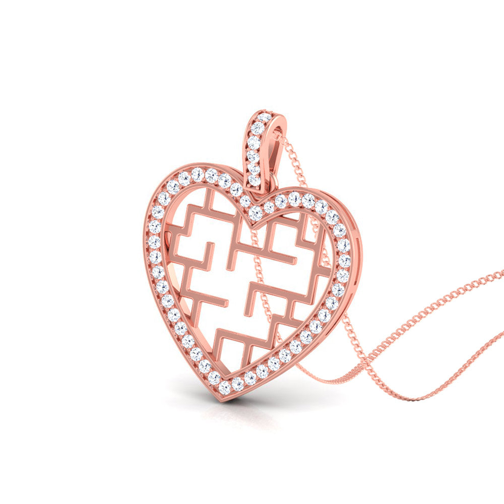 PUZZLE HEART PENDANT SILVER