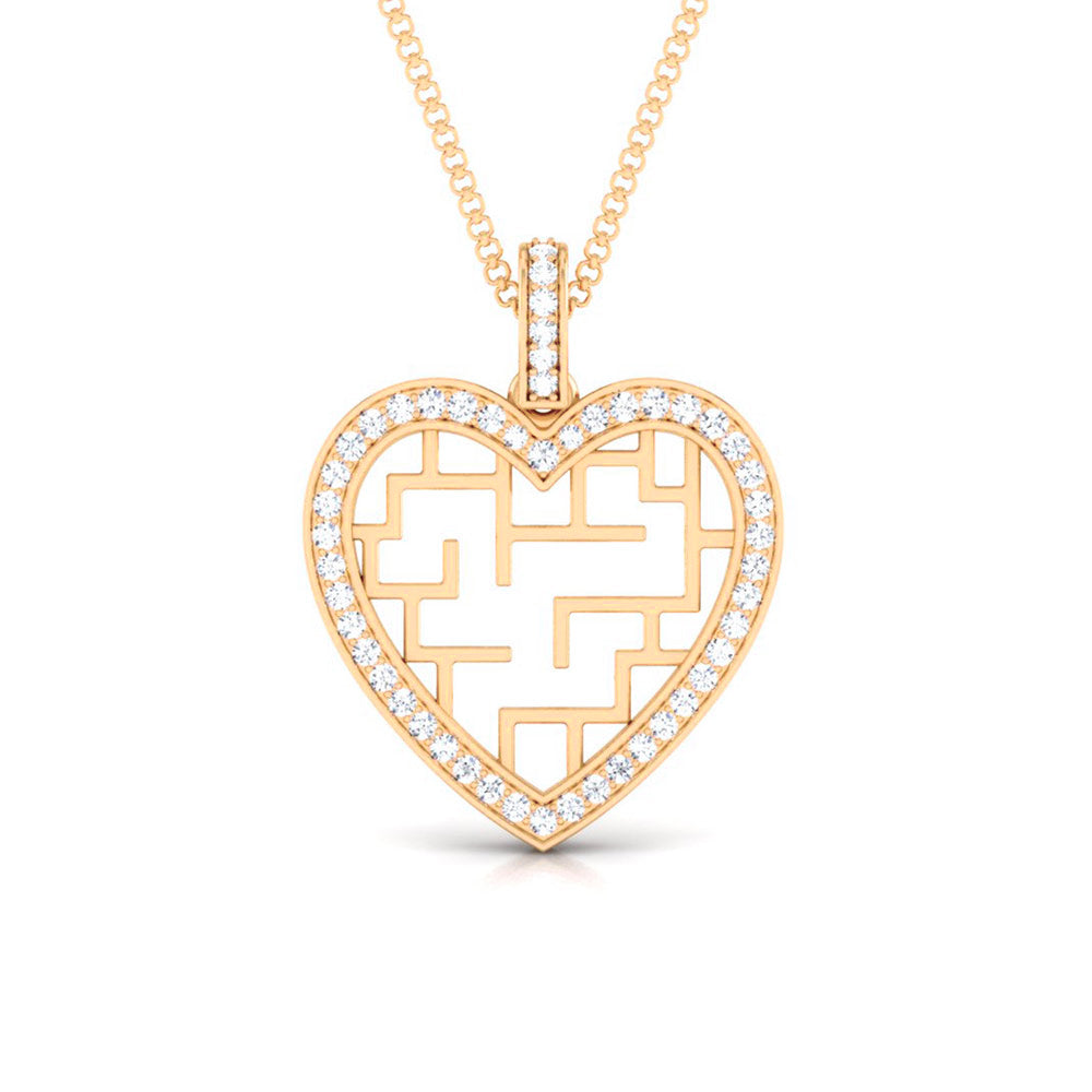 PUZZLE HEART PENDANT LOCKET