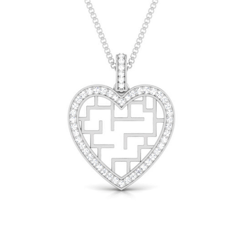 PUZZLE HEART PENDANT LOCKET