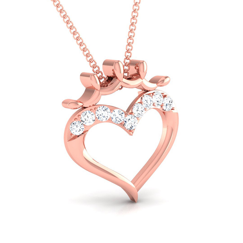 DIAMOND CROWN HEART PENDANT