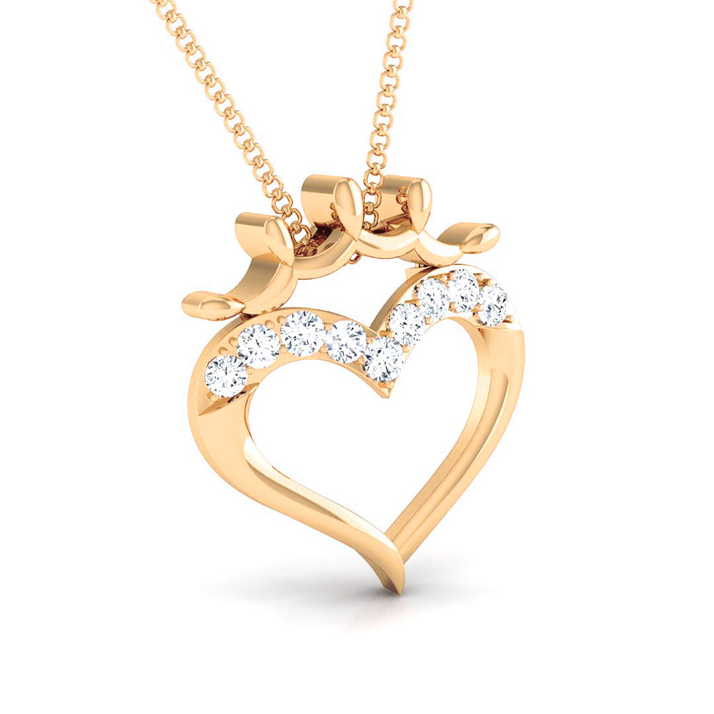 DIAMOND CROWN HEART PENDANT