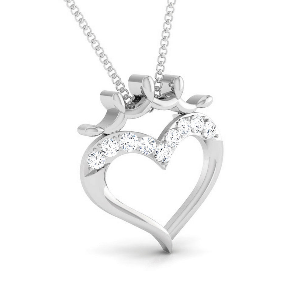 DIAMOND CROWN HEART PENDANT