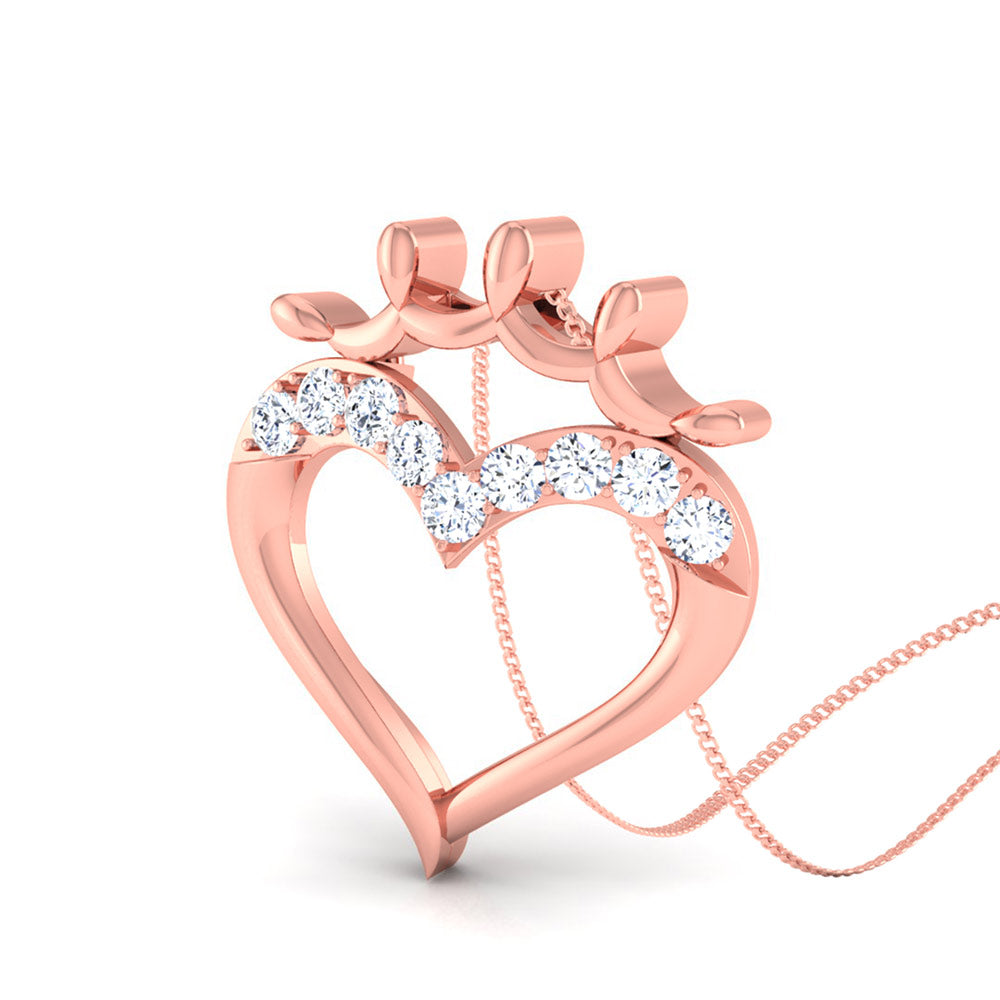 DIAMOND CROWN HEART PENDANT
