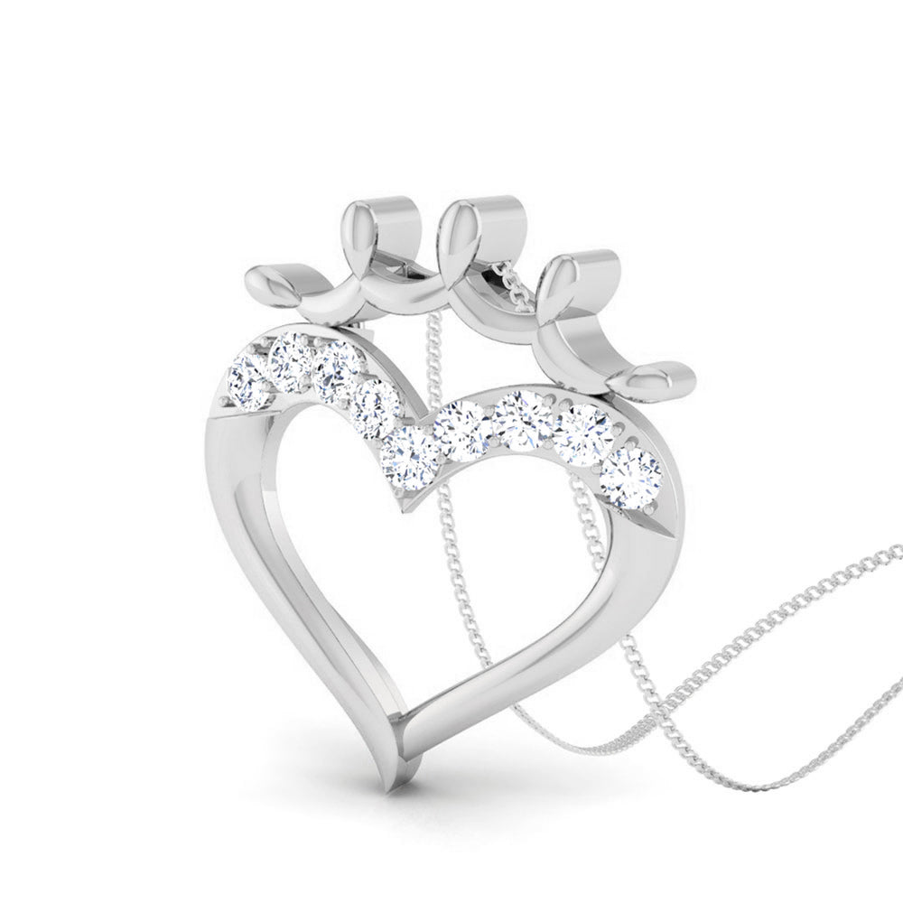 DIAMOND CROWN HEART PENDANT