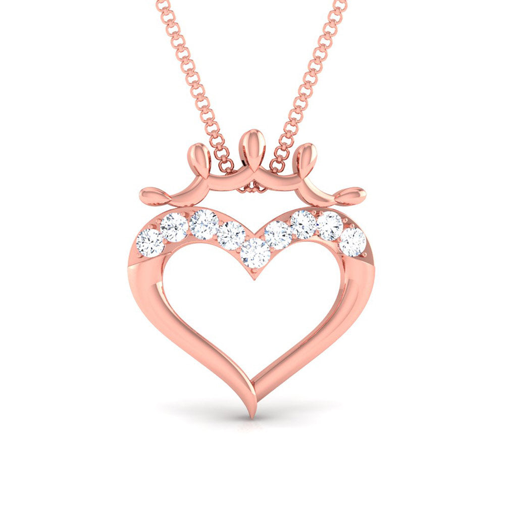 DIAMOND CROWN HEART PENDANT