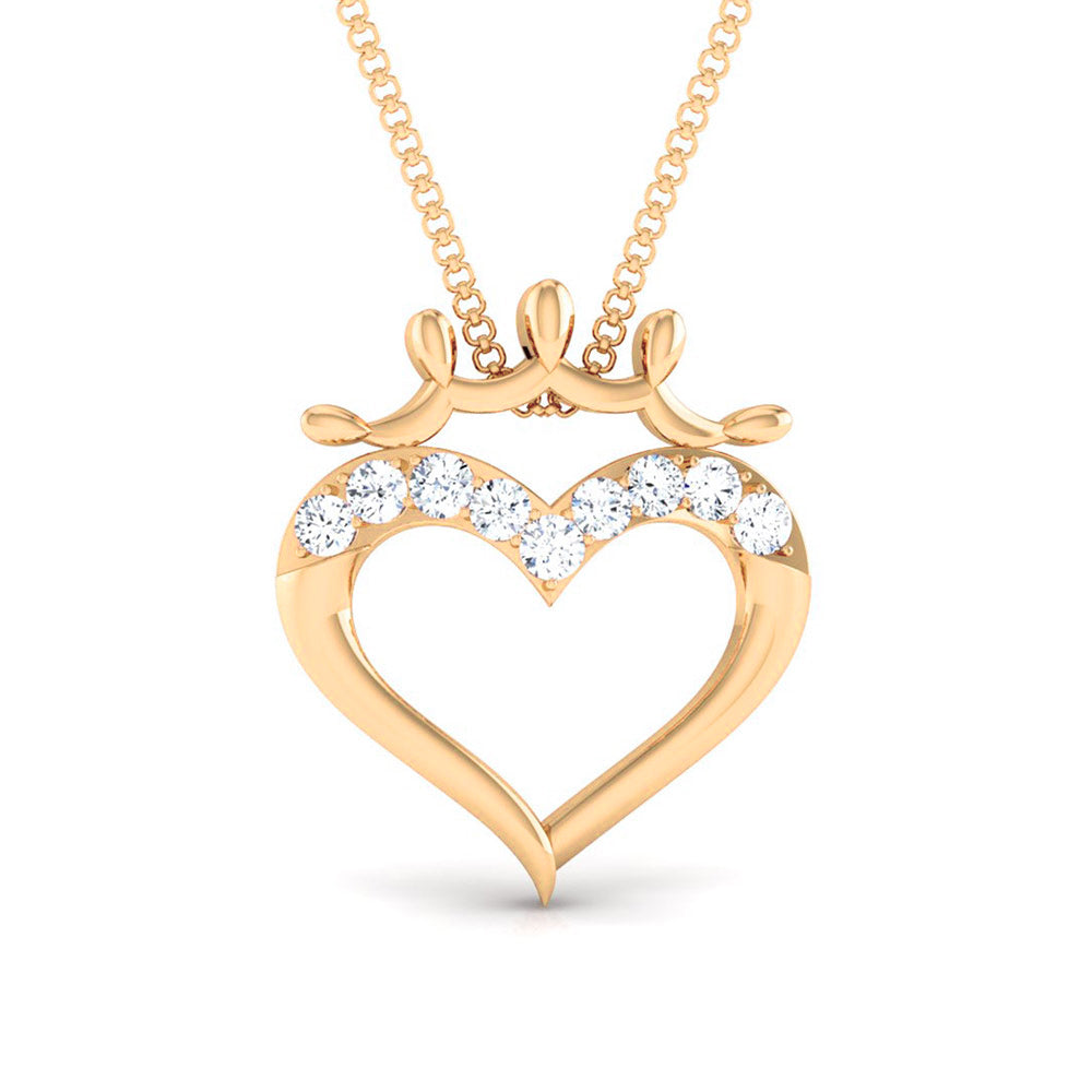 DIAMOND CROWN HEART PENDANT