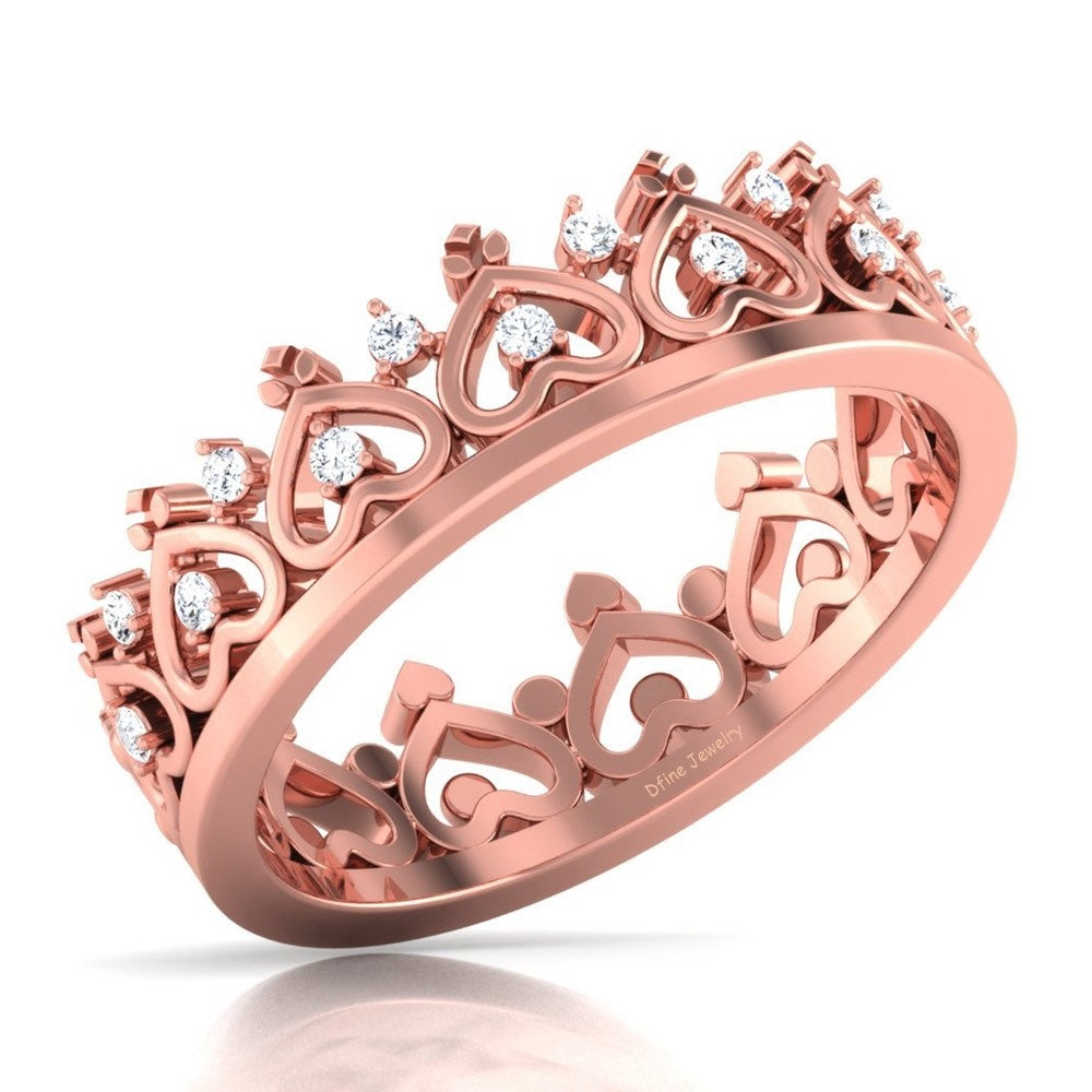 TIARA CROWN HEART RING