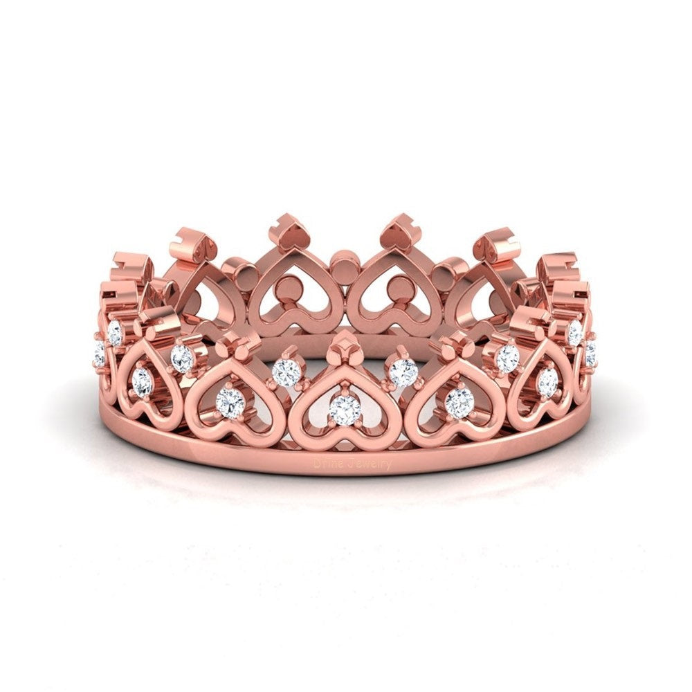 TIARA CROWN HEART RING