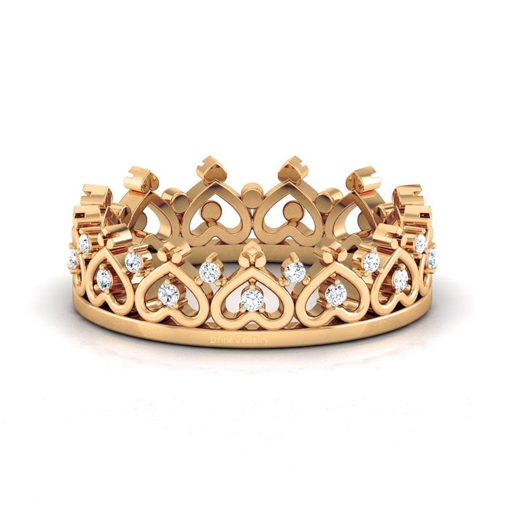 TIARA CROWN HEART RING