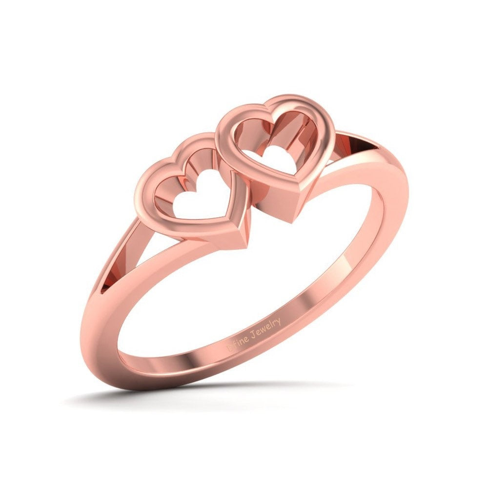 DUAL HEART RING SILVER