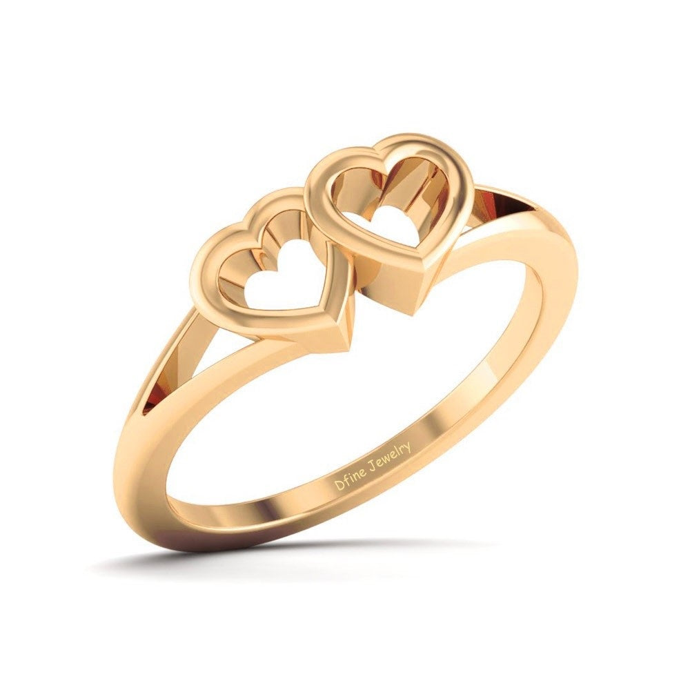 DUAL HEART RING SILVER
