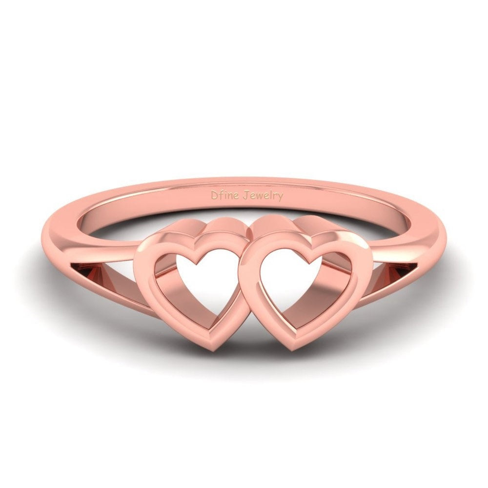 DUAL HEART RING SILVER
