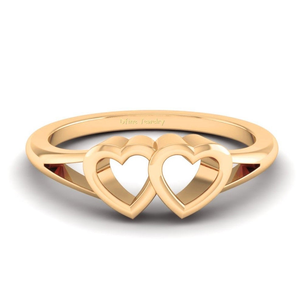 DUAL HEART RING SILVER