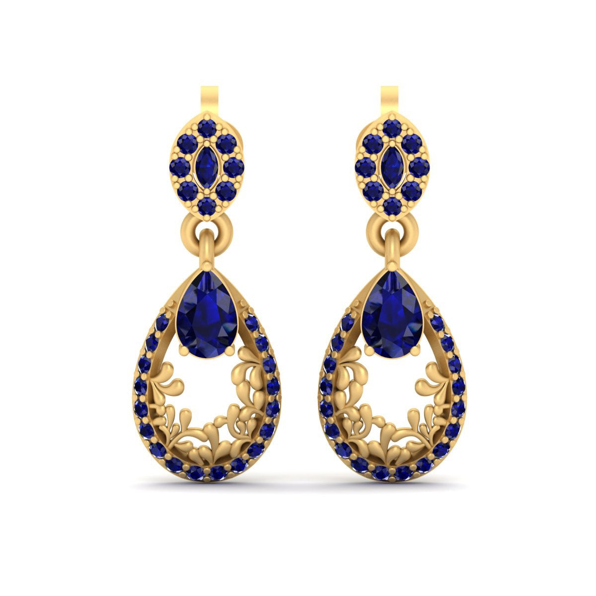 TEARDROP SAPPHIRE DANGLE EARRINGS