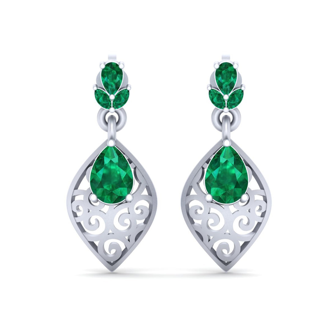 SILVER DANGLE WEDDING EARRINGS