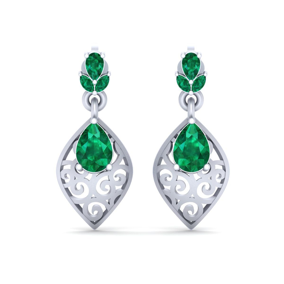 SILVER DANGLE WEDDING EARRINGS