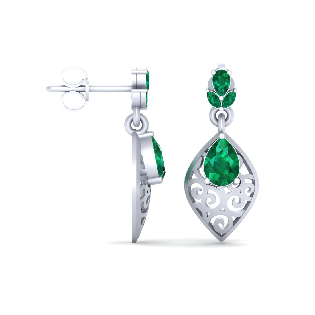 SILVER DANGLE WEDDING EARRINGS