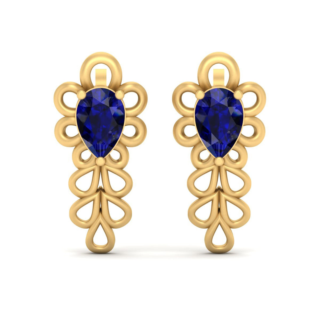 SAPPHIRE STUD EARRINGS GOLD