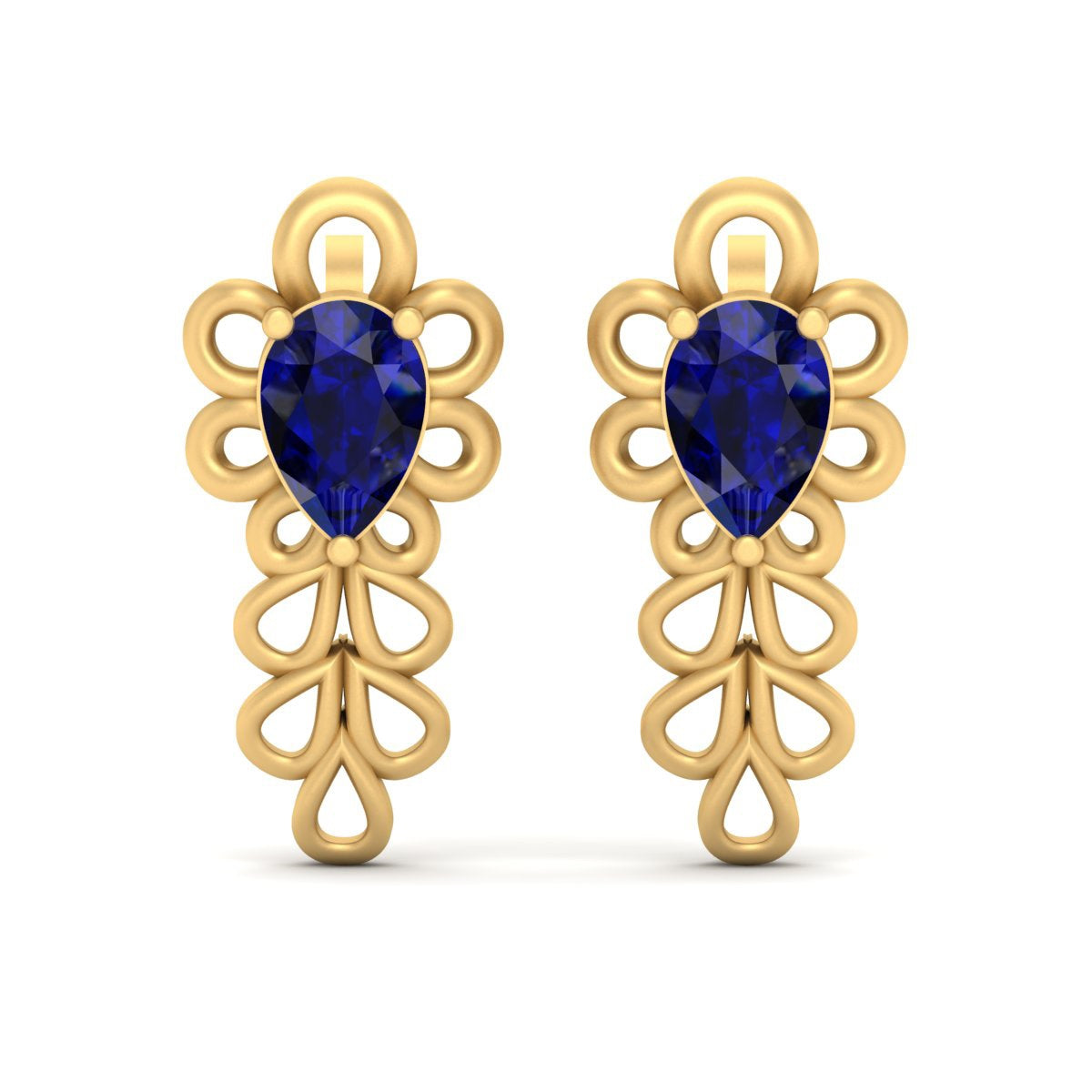SAPPHIRE STUD EARRINGS GOLD