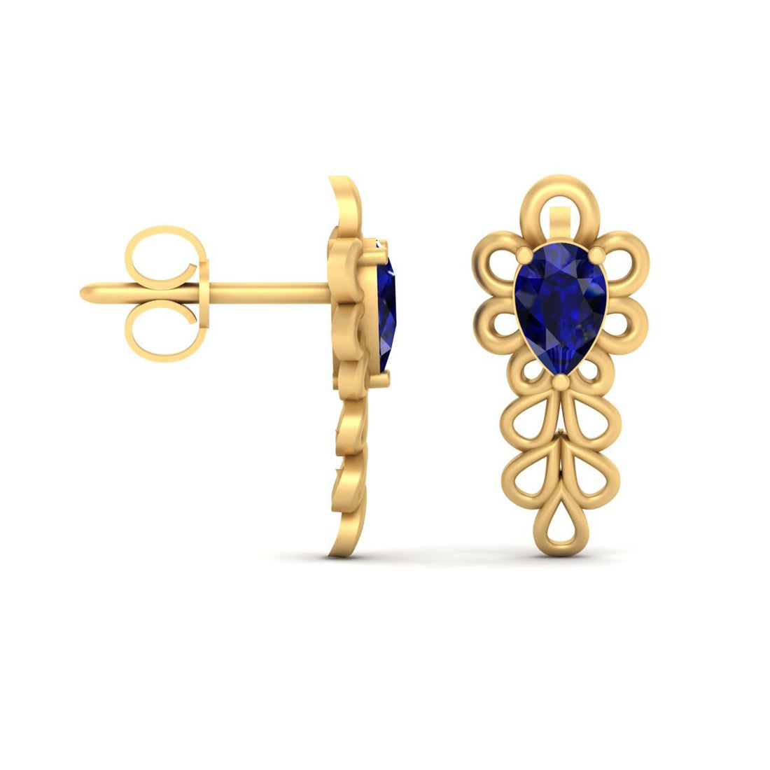 SAPPHIRE STUD EARRINGS GOLD