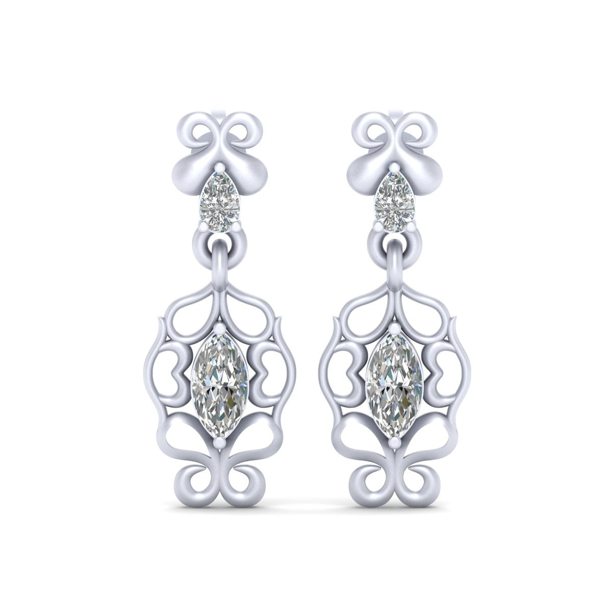 DIAMOND DANGLE DROP EARRINGS