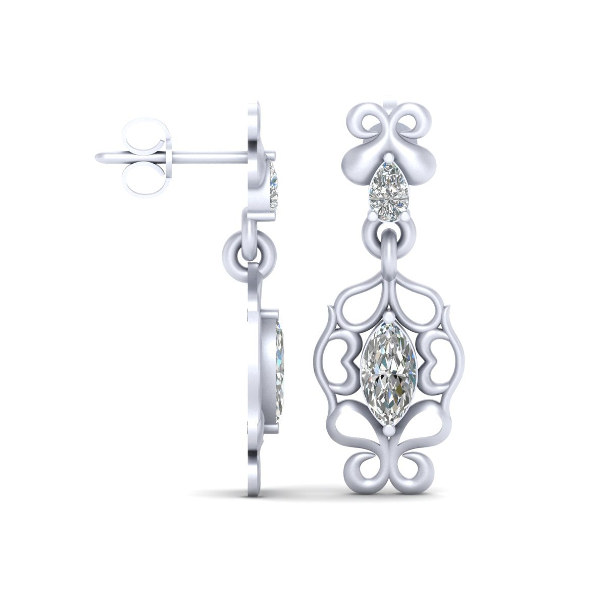 DIAMOND DANGLE DROP EARRINGS