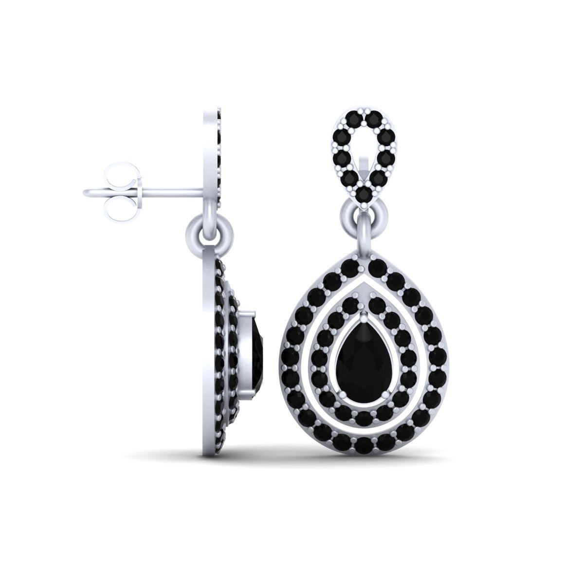 DOUBLE HALO DANGLE EARRINGS