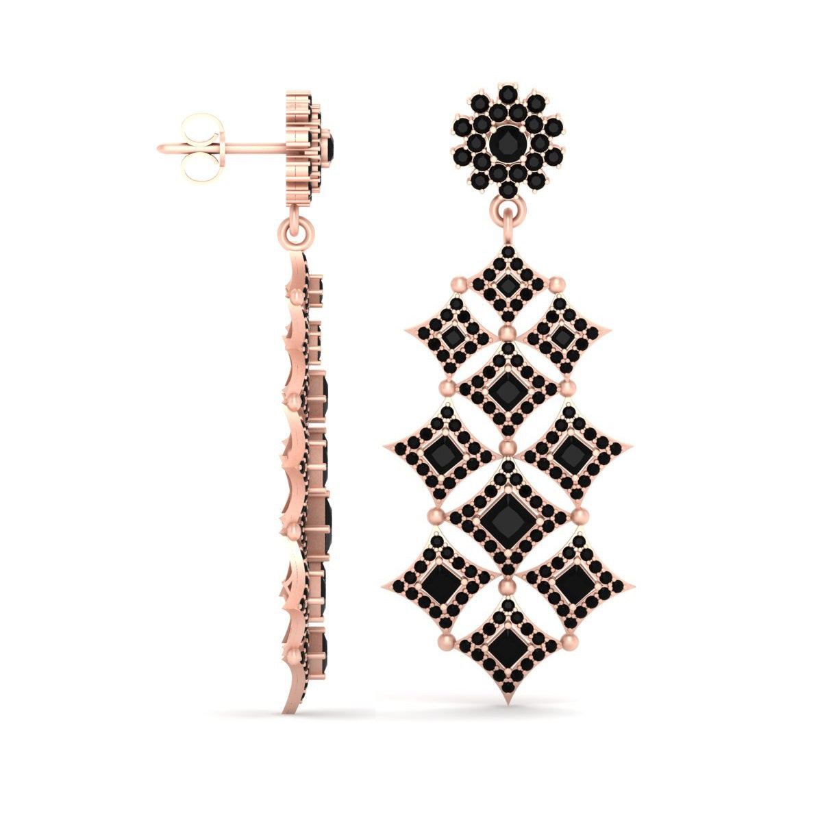 ROSE GOLD CHANDELIER EARRINGS