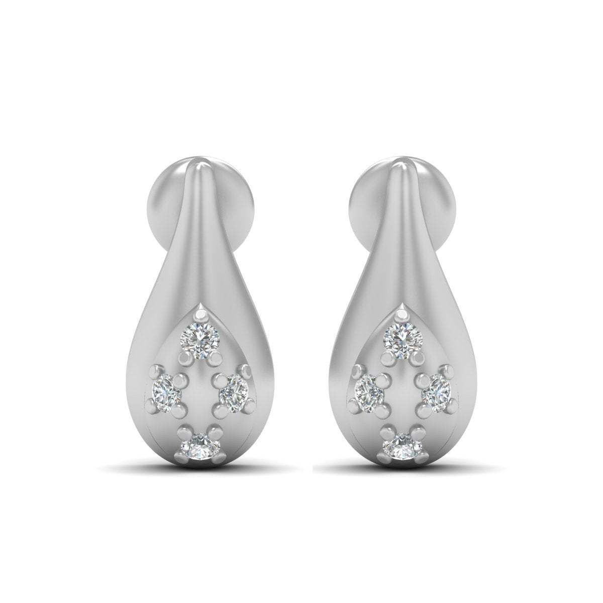 DIAMOND STUD EARRINGS SILVER