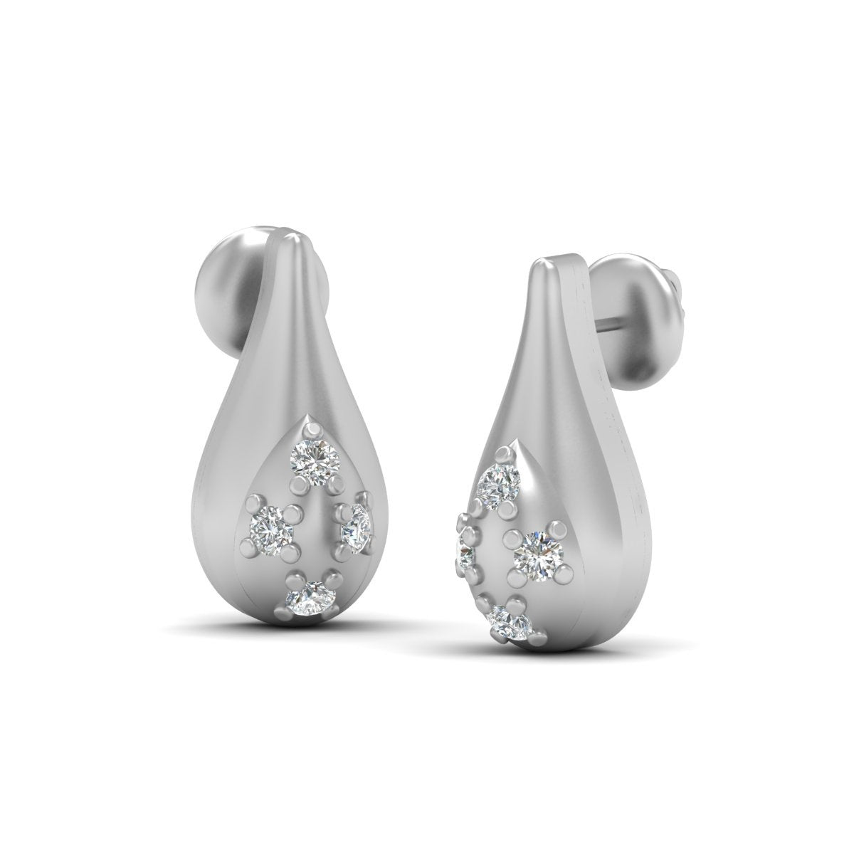 DIAMOND STUD EARRINGS SILVER