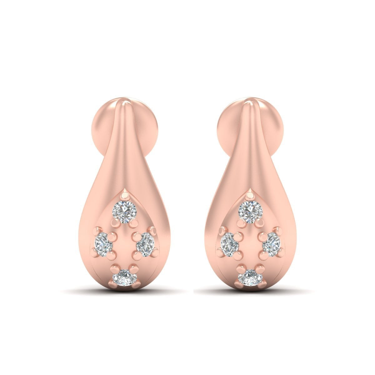 DIAMOND STUD EARRINGS SILVER