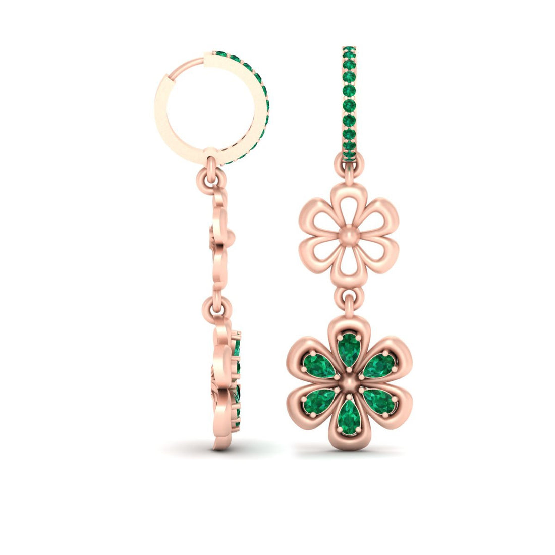 STERLING SILVER FLOWER EARRINGS