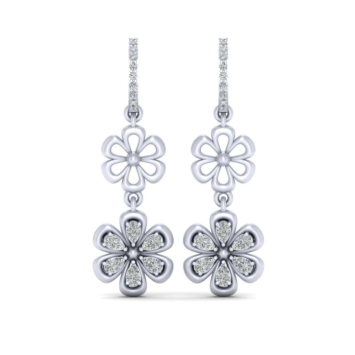DIAMOND DANGLE HOOP EARRINGS
