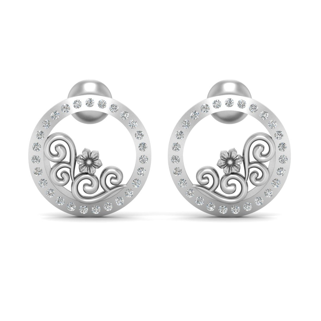 FILIGREE DIAMOND STUD EARRINGS