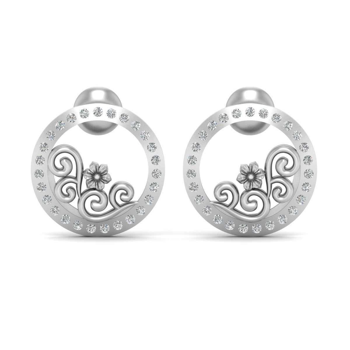 FILIGREE DIAMOND STUD EARRINGS